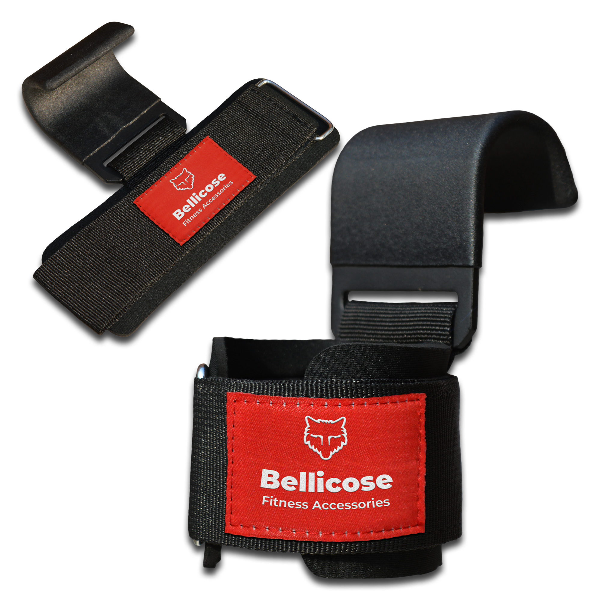 Powerlifting Hooks with Neoprene Padded Wrist Support Straps The