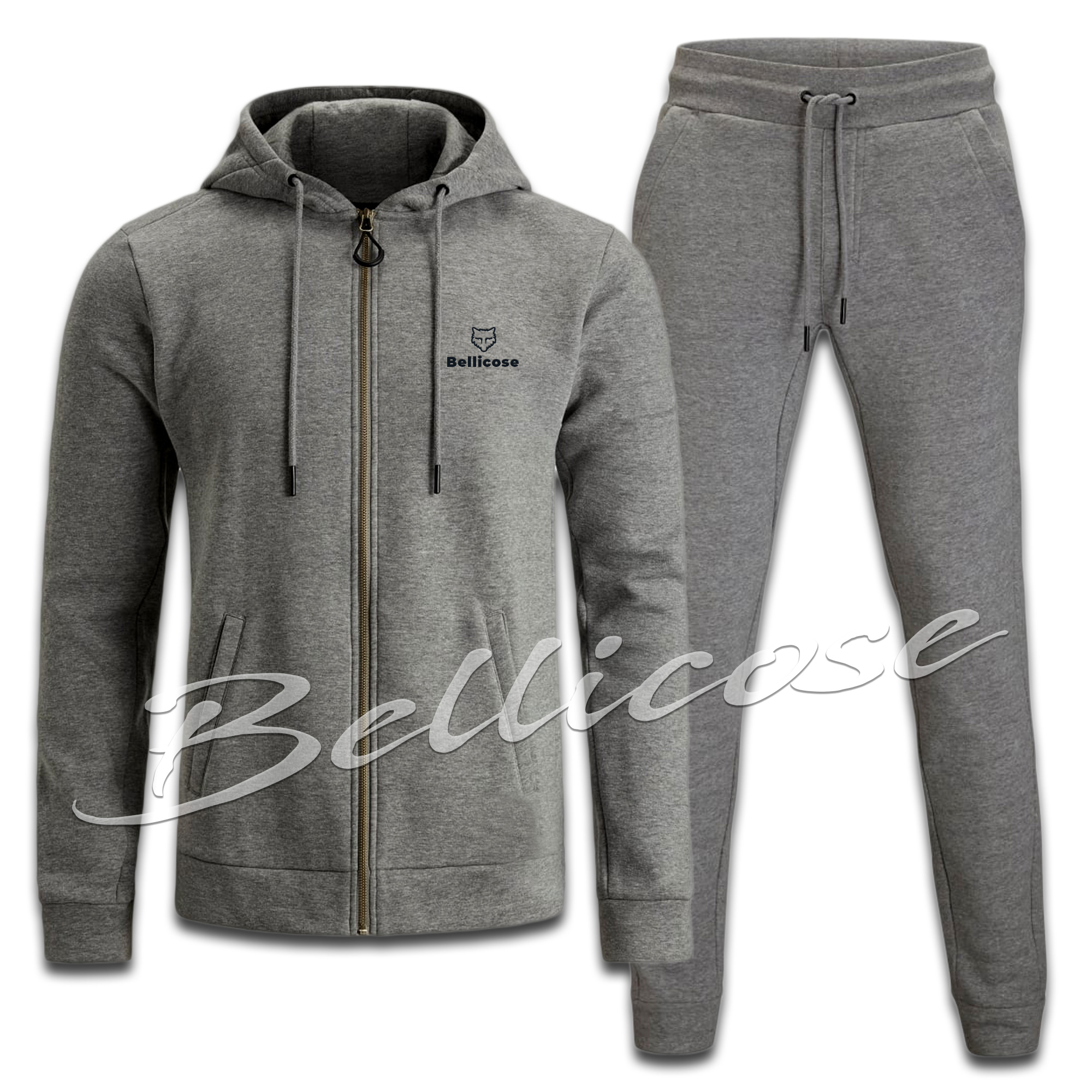 Mens Sports Fleece Tracksuit Set with Fleece Hooded Top | The Bellicose ...